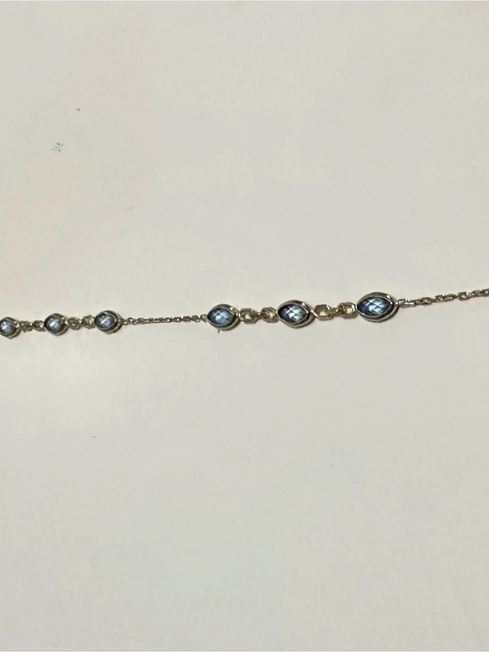 14kt Blue & Gold Stone Link Bracelet